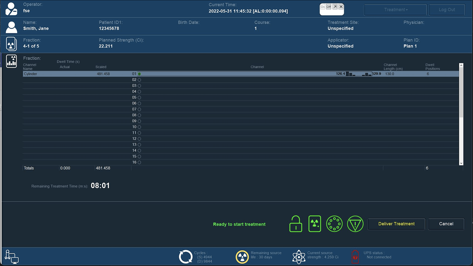 Brachytherapy existing application screenshot